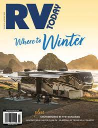 RV Today magazine cover, winter destinations issue.