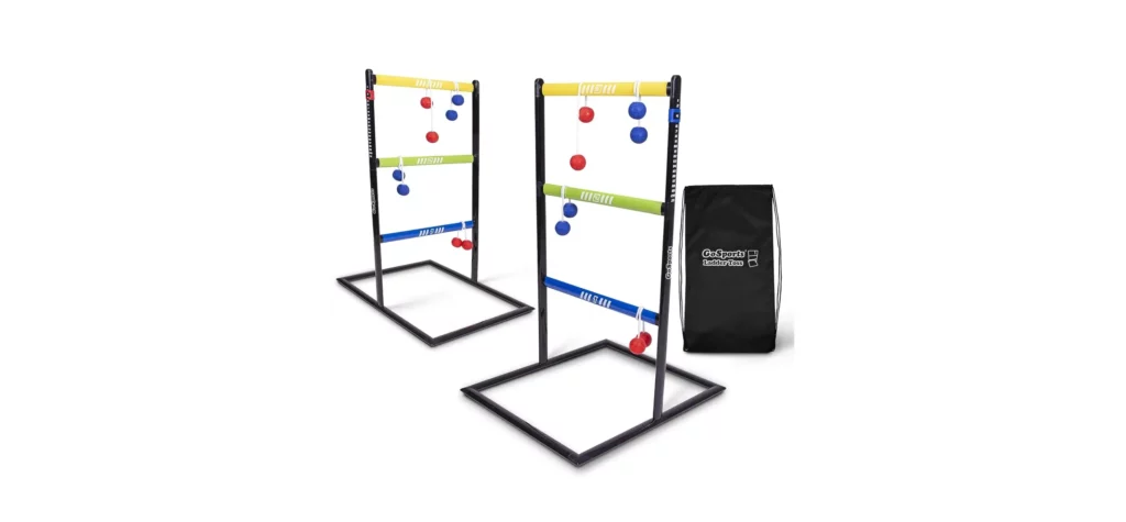 Ladder toss game with bolas and carrying bag.