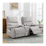 Rv B Double Reclining Loveseat Fabric Theater Seating Console Couch