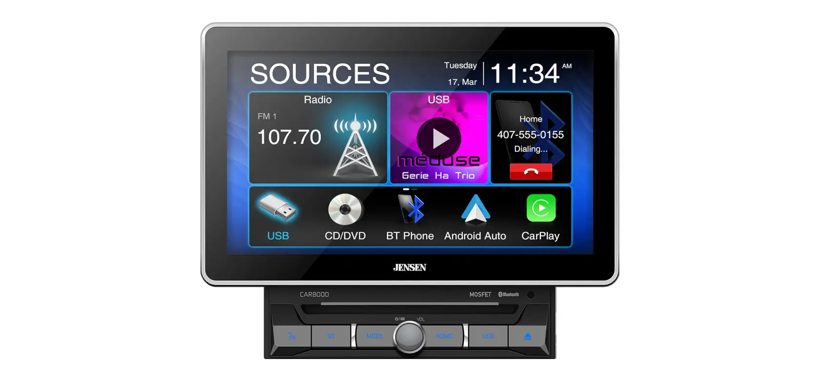 Rv Jensen Car8000 10 Inch Stereo Receiver Apple Carplay Android