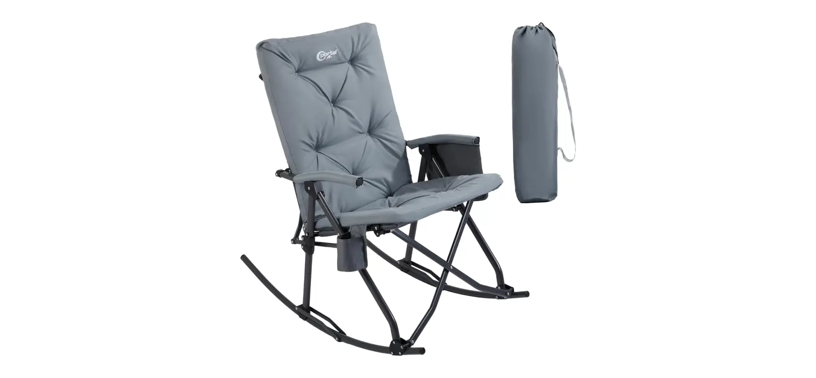 Rv Portal Folding Rocking Chair Padded Recliner Camping